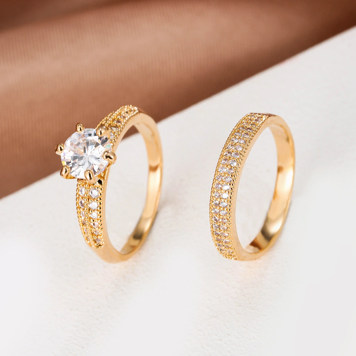 Affordable Luxury Copper Zircon Hollow Ring