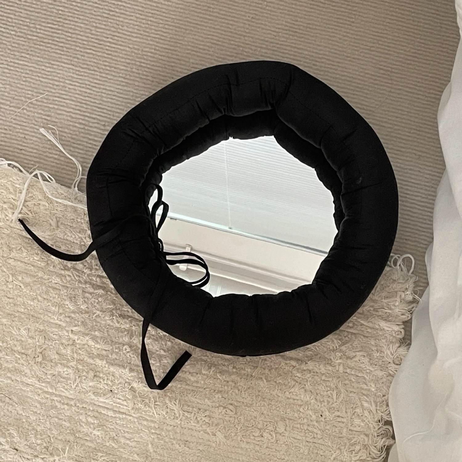 Hanging Black And White Solid Color Fabric Craft Cotton-filled Mirror