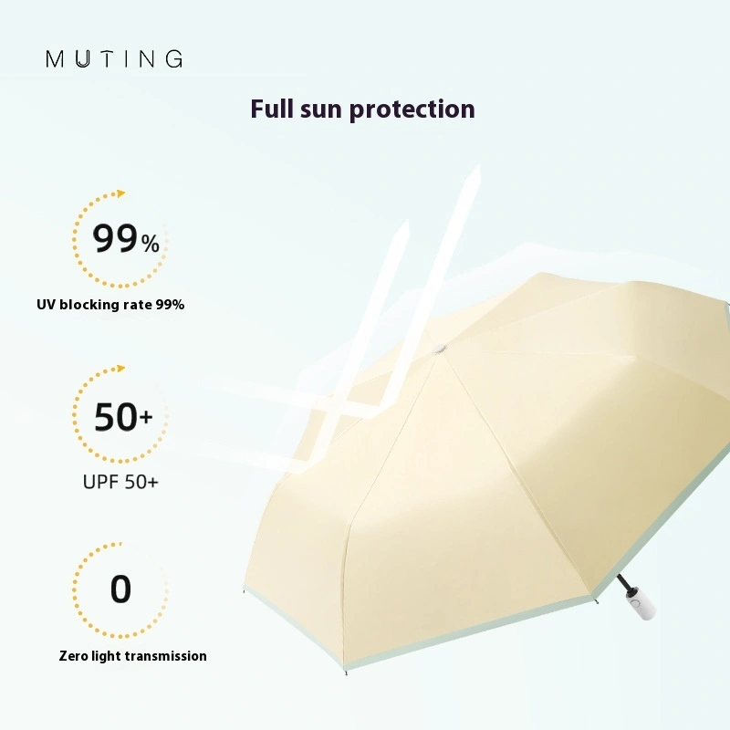 Color Plastic UV Protection Female Foldable Creative Automatic Sun Umbrella