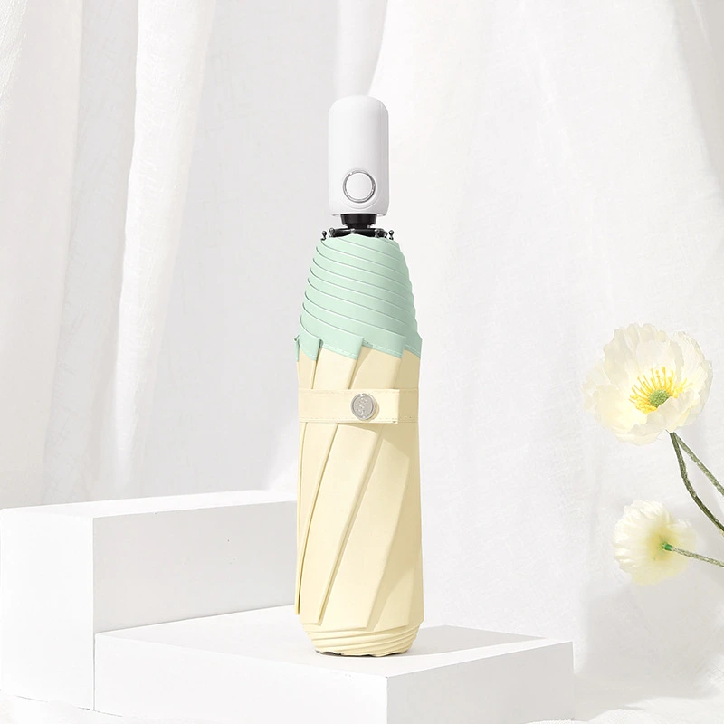 Color Plastic UV Protection Female Foldable Creative Automatic Sun Umbrella