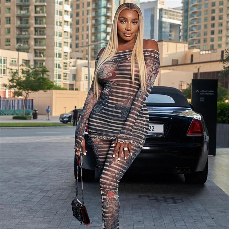 Mesh See-through Trousers Suit