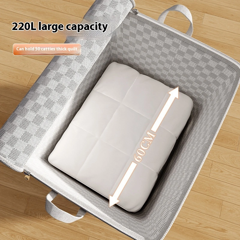 Chessboard Grid Moving Finishing Large Capacity Clothing Storage Bag