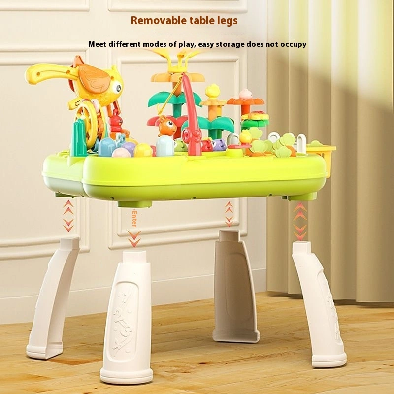 Baby's Building Blocks Multifunctional Early Education Study Table Baby Busy Toys Gaming Table