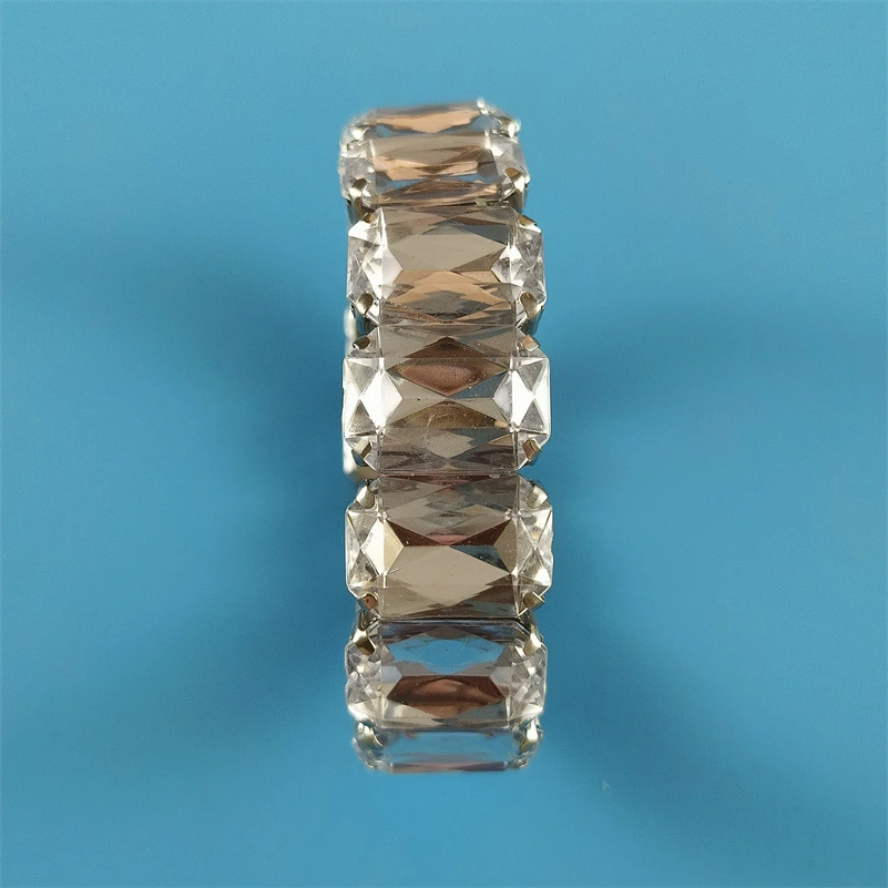 Punk Style Full Diamond Bracelet Elastic Bracelet Telescopic