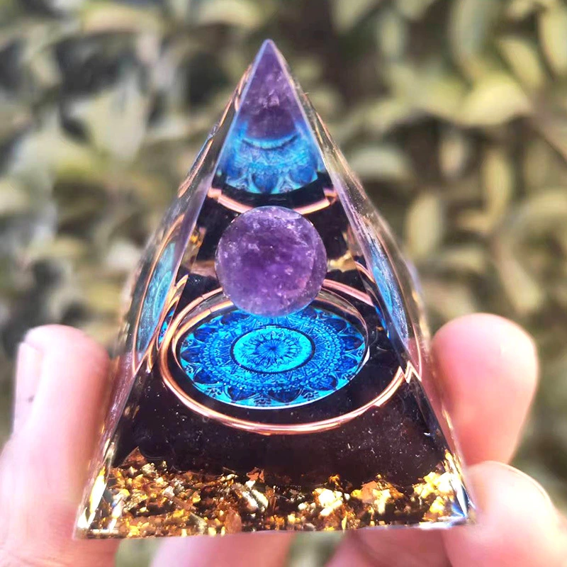 Crystal Pyramid Stone Dropping Resin Ornament