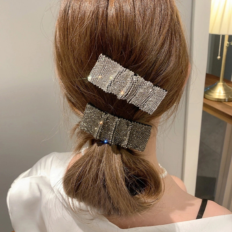 New Hot Rhinestone Full Diamond Pleated BB Clip Word Clip For Women