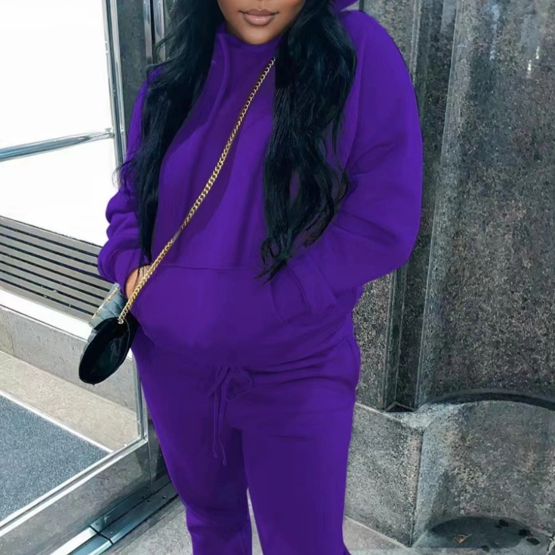 Brushed Hoody Women's Two-piece Hoodie Suit Casual Sports Suit