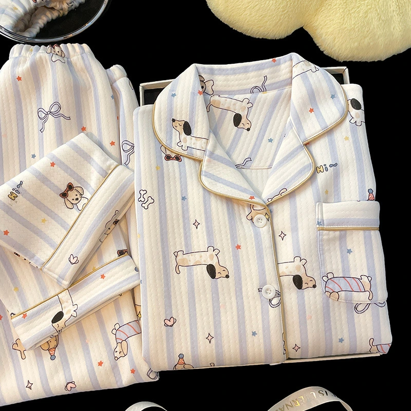 Cartoon Sausage Dog Striped Home Wear