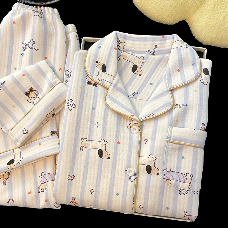 Cartoon Sausage Dog Striped Home Wear