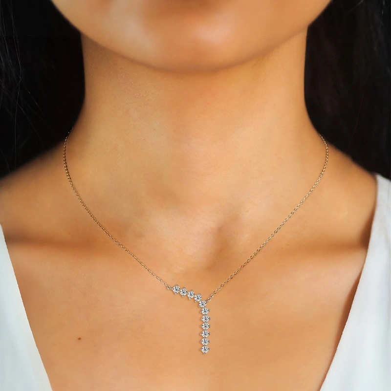 Diamond Necklace Pendant Women's Sterling Silver