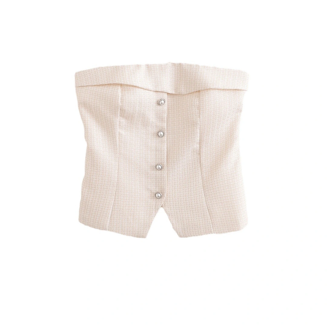 European And American Style Chic Chanel-style Tube Top Skirt Two-piece Set