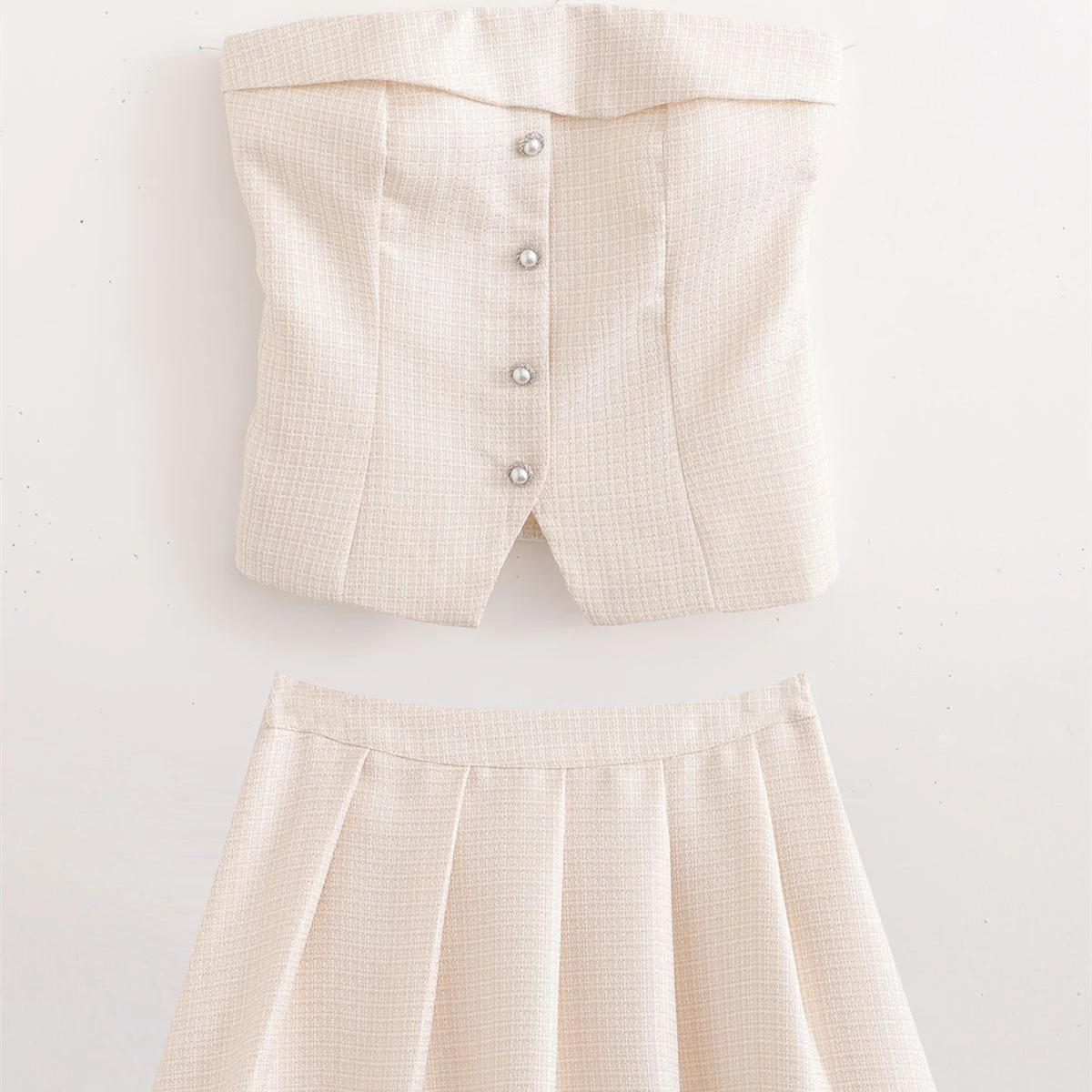 European And American Style Chic Chanel-style Tube Top Skirt Two-piece Set