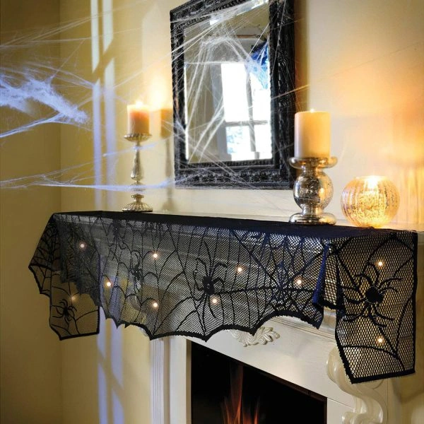 Knitted Lace Fireplace Cloth