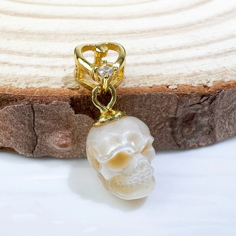 Natural Pearl Pendant Ghost Head Silver Pendant