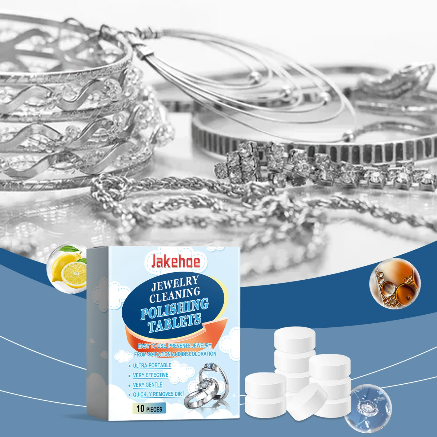 Jewelry Decontamination Maintenance Cleaning Decoration Ring Watch Bracelet Cleaning Effervescent Tablets
