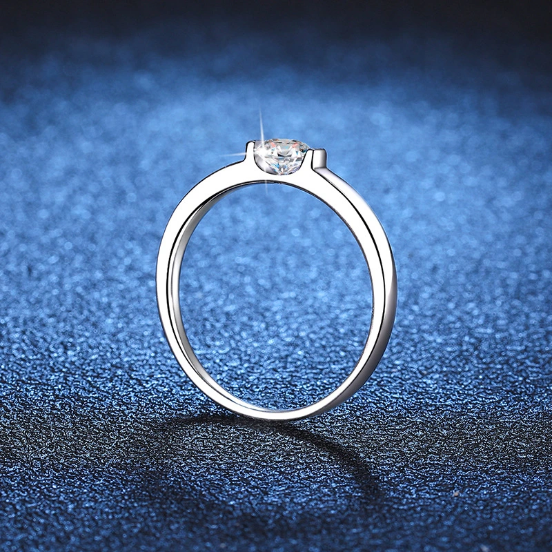 S925 Sterling Silver Moissanite Ring Female Small Waist Across The Star River