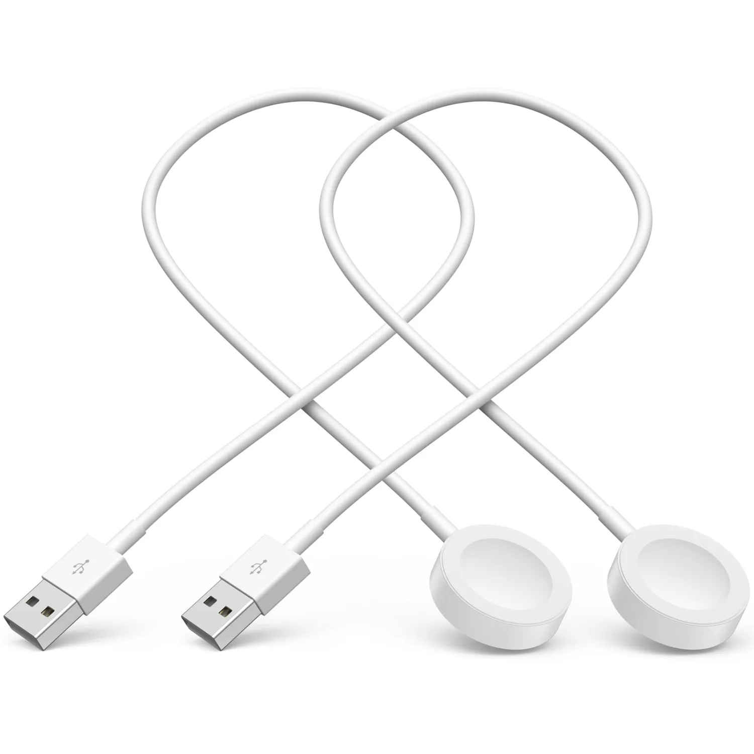 2Pack Short for Apple Watch Charger USB Magnetic Wireless Fast iWatch Charger Portable for Car Compatible with iWatch Ultra/Series 11/10/9/8/7/6/SE/SE2/5/4/3/2/1-[0.3m/1ft]
