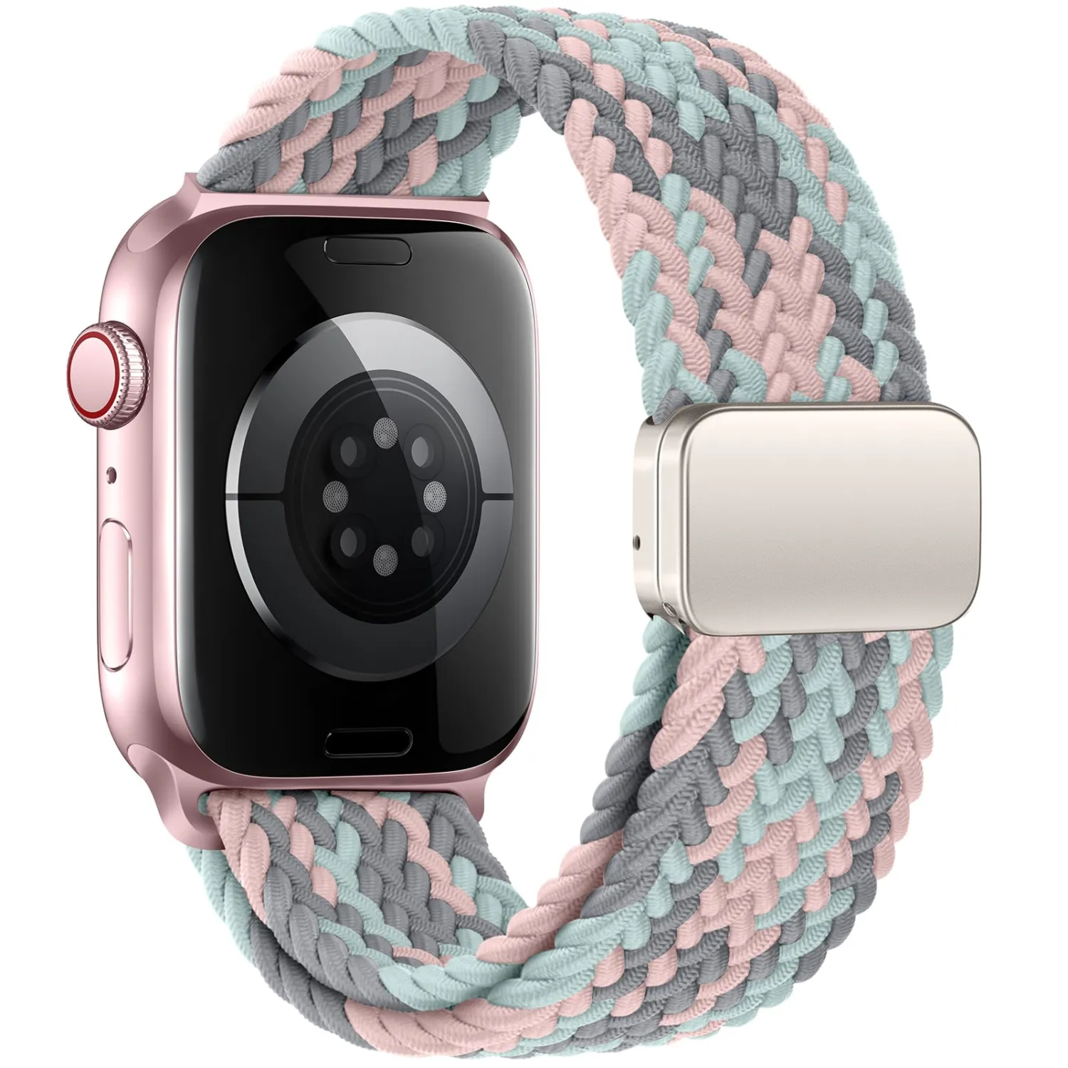 Qimela Sport Loop Compatible with Apple Watch Band 38mm 40mm 41mm 42mm 44mm 45mm 46mm 49mm for Women Men,Magnetic Strap Stretchy Braided Wristband for iWatch Series 11 10 9 8 7 6 5 4 SE Ultra 3 2 1