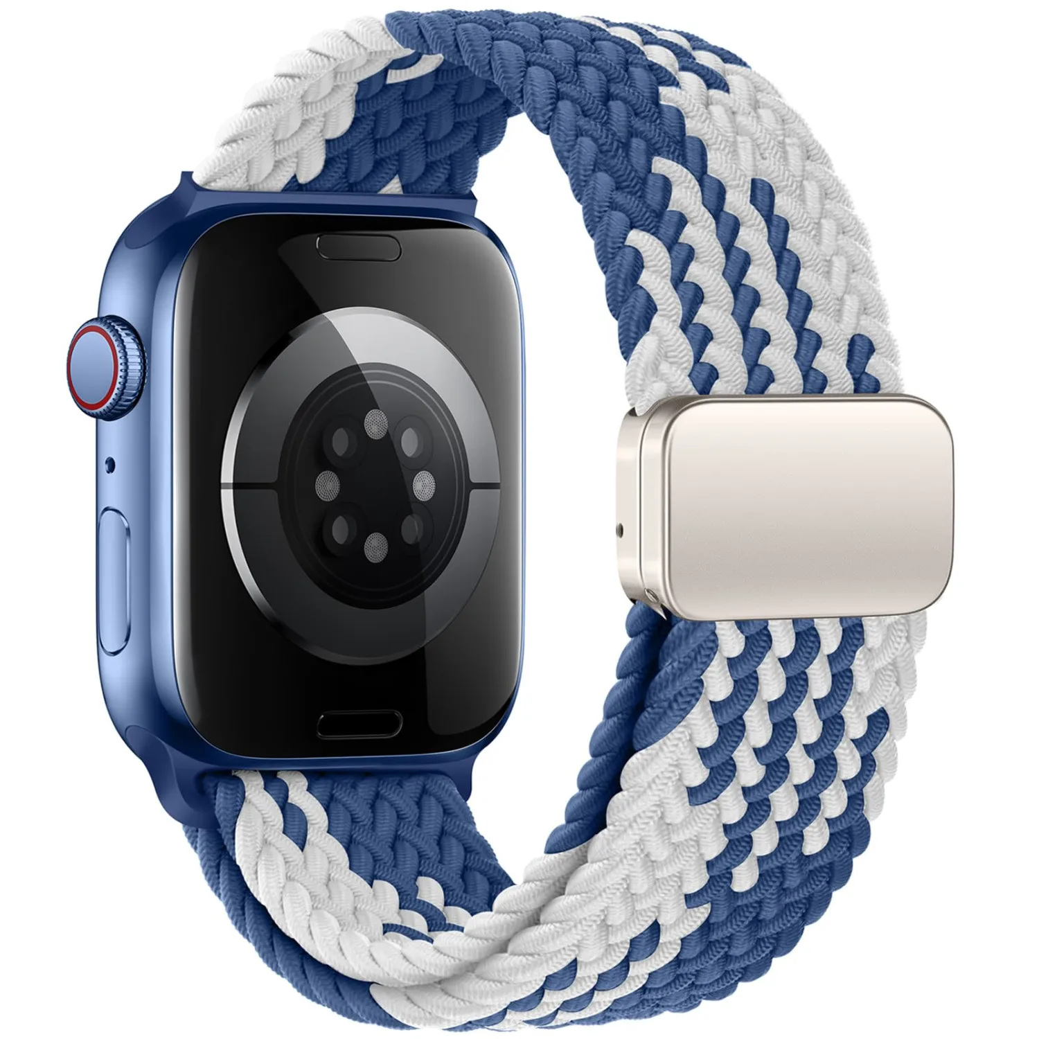 Qimela Sport Loop Compatible with Apple Watch Band 38mm 40mm 41mm 42mm 44mm 45mm 46mm 49mm for Women Men,Magnetic Strap Stretchy Braided Wristband for iWatch Series 11 10 9 8 7 6 5 4 SE Ultra 3 2 1