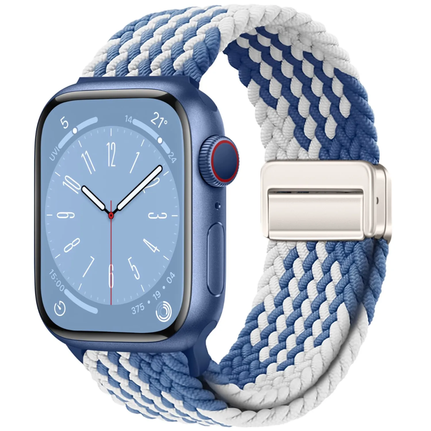 Qimela Sport Loop Compatible with Apple Watch Band 38mm 40mm 41mm 42mm 44mm 45mm 46mm 49mm for Women Men,Magnetic Strap Stretchy Braided Wristband for iWatch Series 11 10 9 8 7 6 5 4 SE Ultra 3 2 1