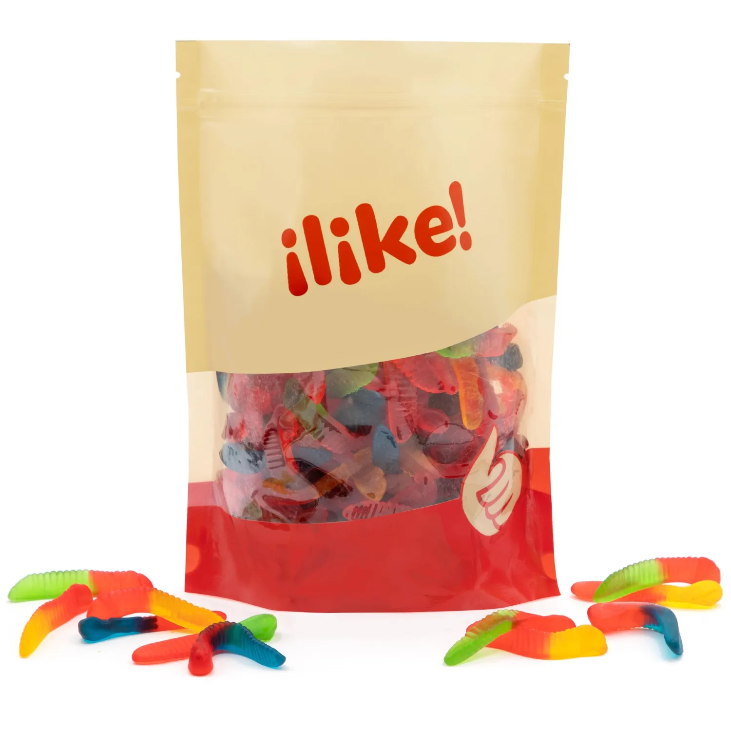 Gummy Worms | 2 Pound Bag | Gummy Candy Made with Real Fruit Juice | Halloween Candy in Assorted Fruit Flavors | Gummies for Buffets, Party Favors and Goody Bags