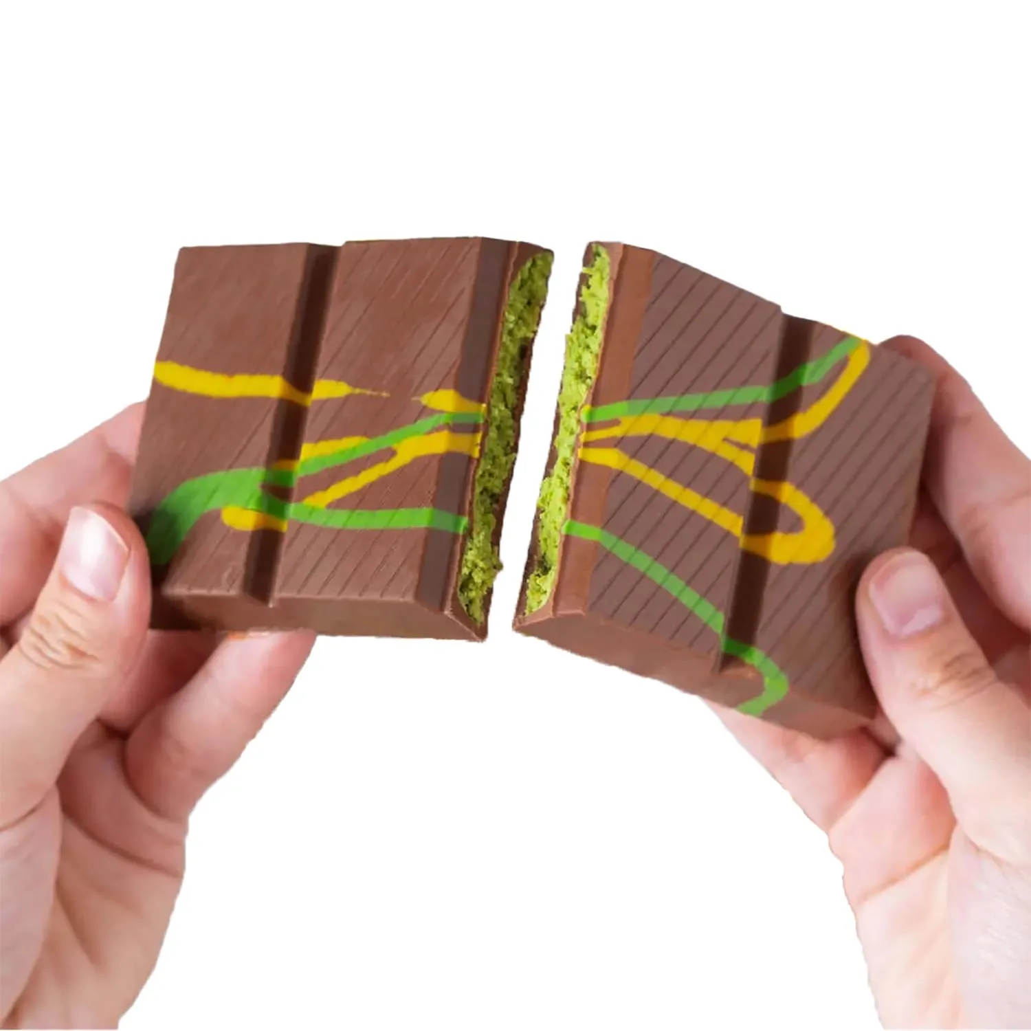 UniqBite Dubai Chocolate Bar Pistachio, 2 PACK, Crunchy Loaded Viral Knafeh Chocolate Bar with Pistachio Cream and Kataifi (Total 14 Oz - 400g)