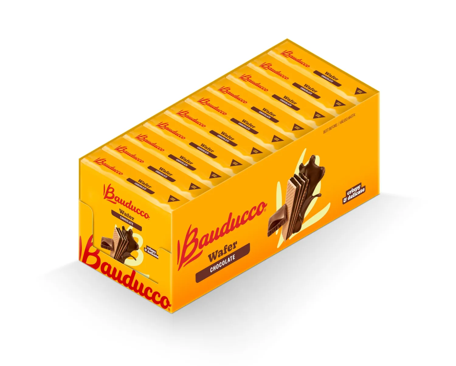 Bauducco Wafer Cookies, Chocolate, 28 oz (Pack of 10) - Crispy Layered Wafers with Rich Chocolate Cream Filling - Indulgent Sweet Snacks, Desserts & Treats - Individually Wrapped