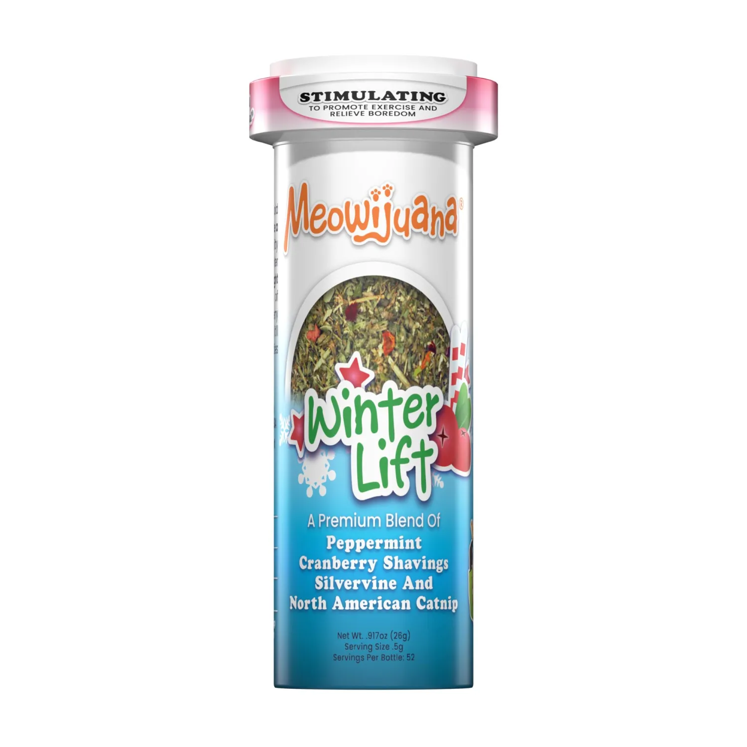 Meowijuana | Winter Lift Catnip Holiday Blend | Premium Organic Catnip | Grown in North America | Perfect for Cat Toys | Fresh Catnip for Extended Playtime