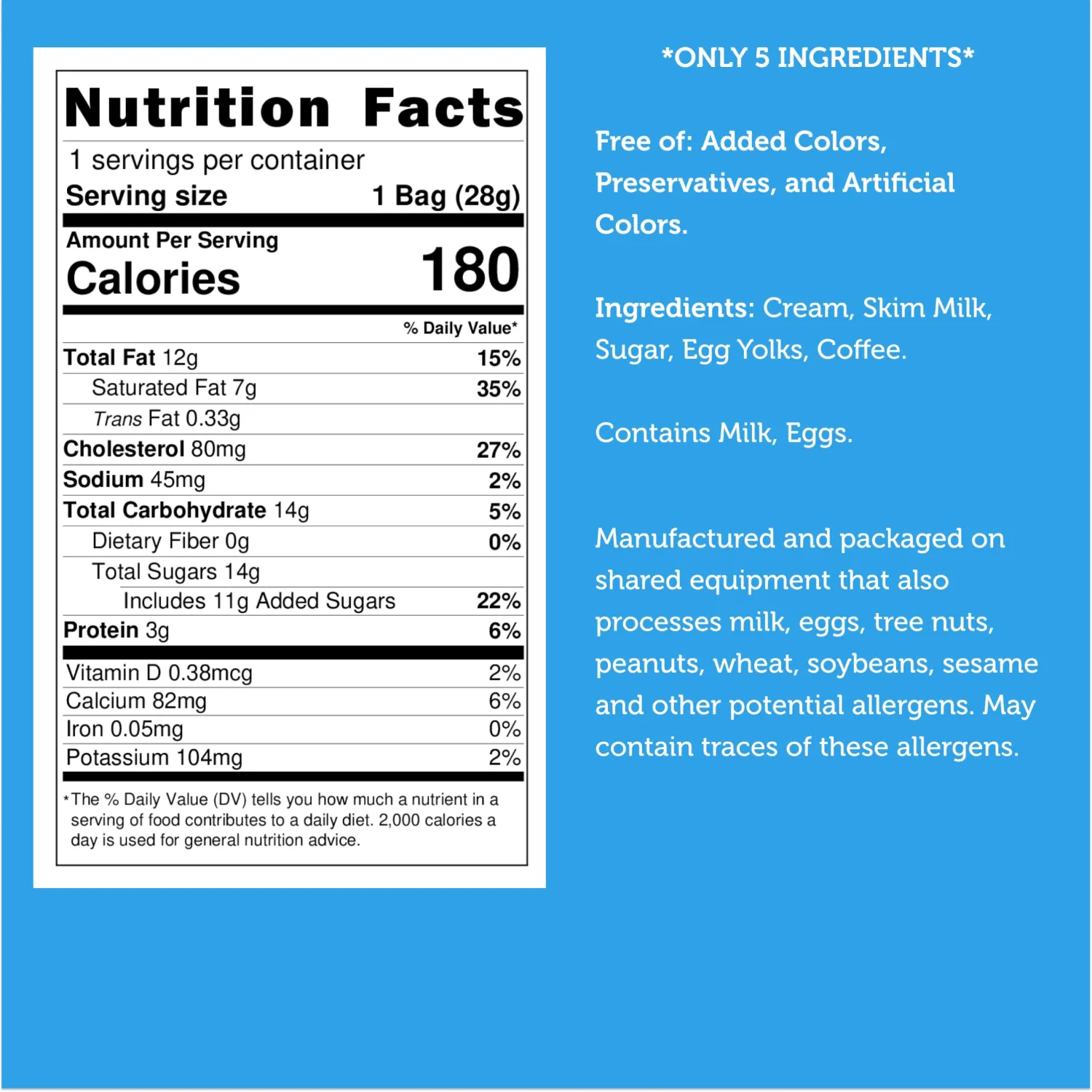 Arctic Farms Freeze Dried Premium Ice Cream That Does Not Melt (5 Ingredients) (1oz, Coffee)