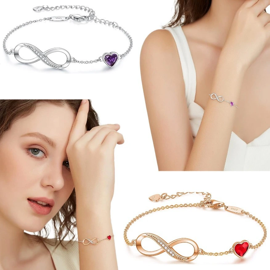 Infinite Eternal 8-word Classic S925 Sterling Silver Bracelet For Women