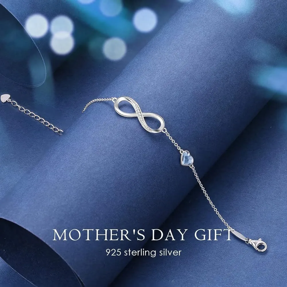 Infinite Eternal 8-word Classic S925 Sterling Silver Bracelet For Women