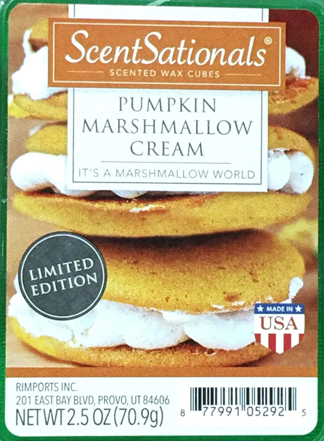 ScentSationals Pumpkin Marshmallow Cream Wax Cubes