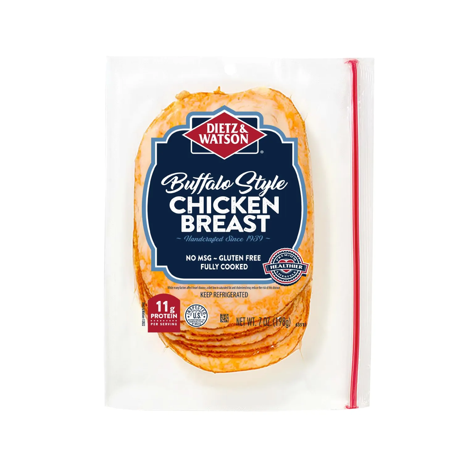 Dietz & Watson Pre-Sliced Buffalo Style Chicken, 7 oz