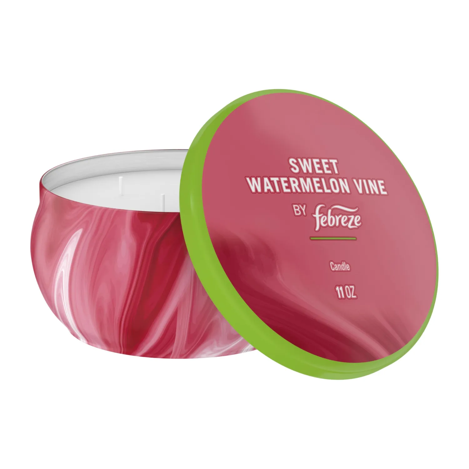 Febreze Scented Candle, Sweet Watermelon Vine Scent, 11 oz 4 Wick Candle, Single Pack