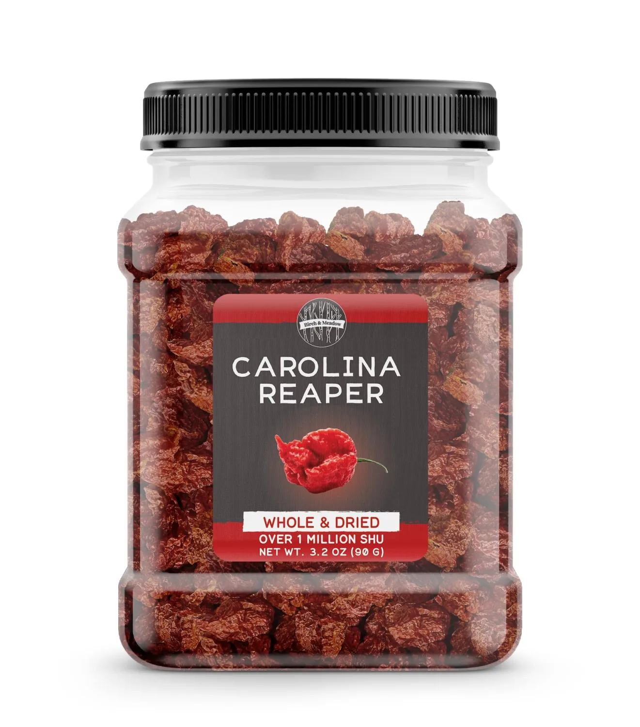Birch & Meadow Carolina Reaper Peppers, 3.2 oz, Whole & Dried, Extremely Hot, Over 1 Million SHU