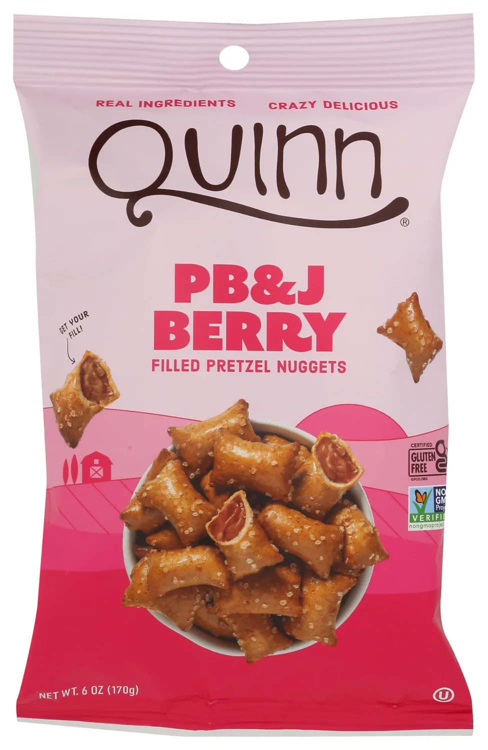 QUINN PB&J Berry Filled Pretzel Nuggets, 6 OZ