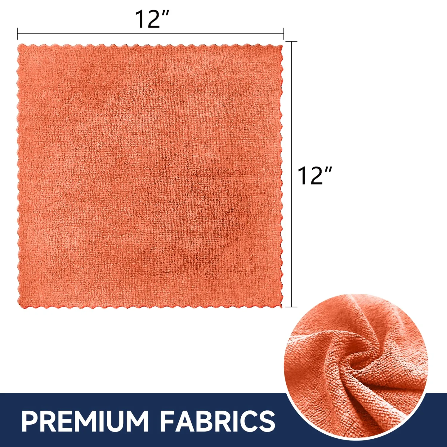 MRD's Home 20Pack Microfiber Cleaning Cloth in Bag,Multi-Purpose Reusable Cleaning Wipes Rags,Lint Free,Scratch & Streak-Free Cloth for Car,Small Microfiber Towels for House Wash,12" x 12"（Orange）