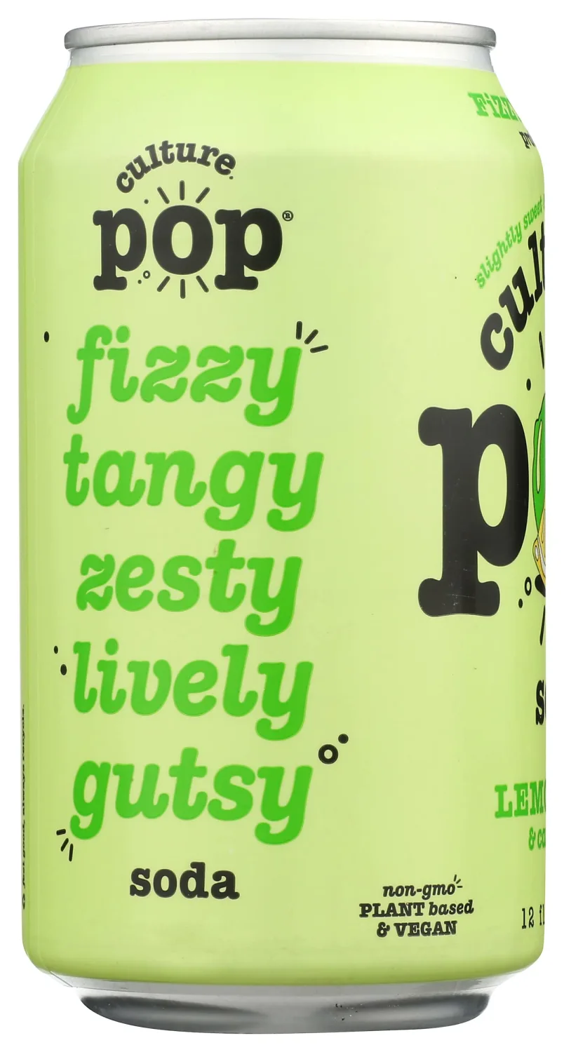 Culture Pop Soda Lemon Lime & Cardamom Probiotic Soda, 12 FZ
