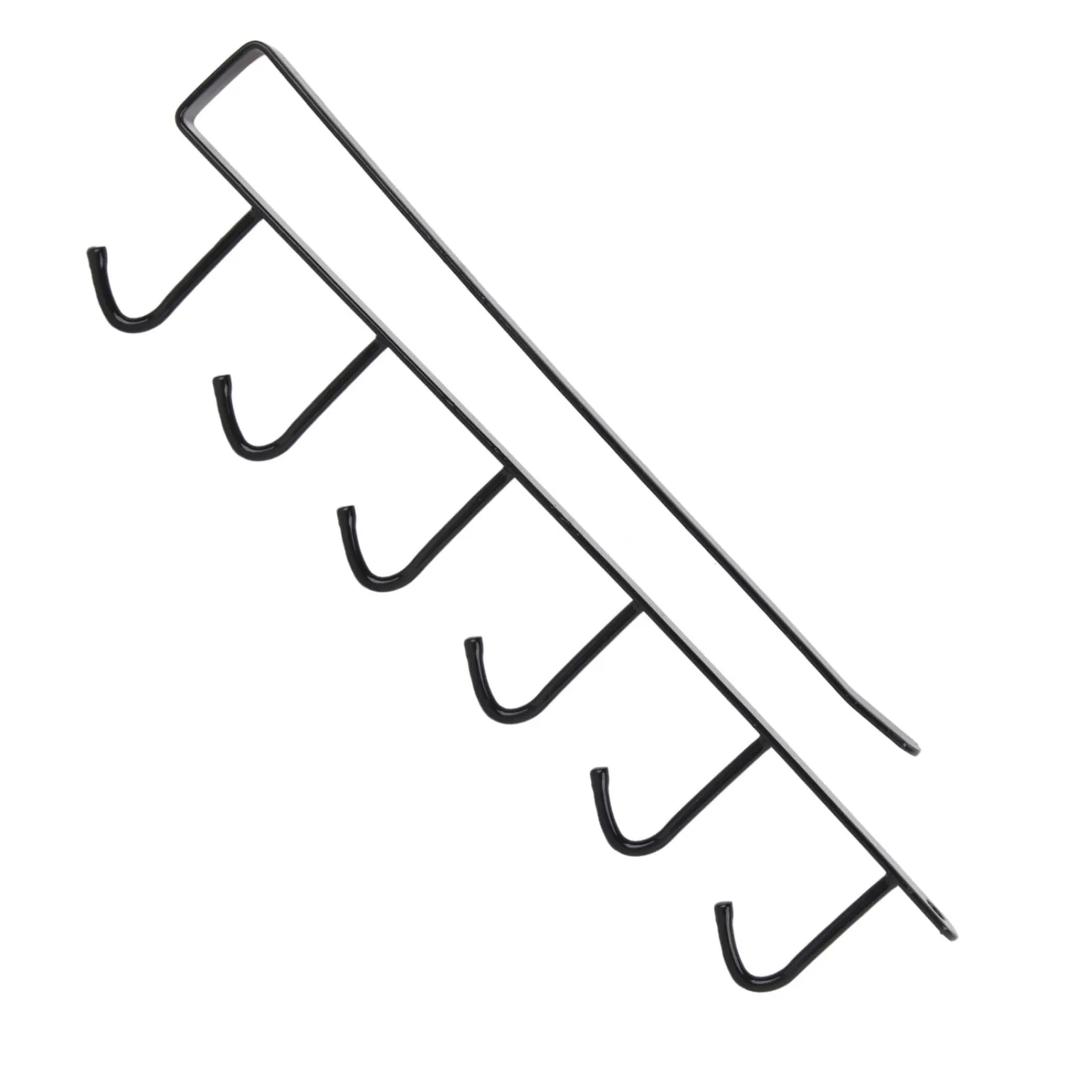 SPACESAVING Storage Rack Cupboard Shelf Hanging Hooks for Kitchen/Wardrobe, No Screws or Nails Needed (Black)