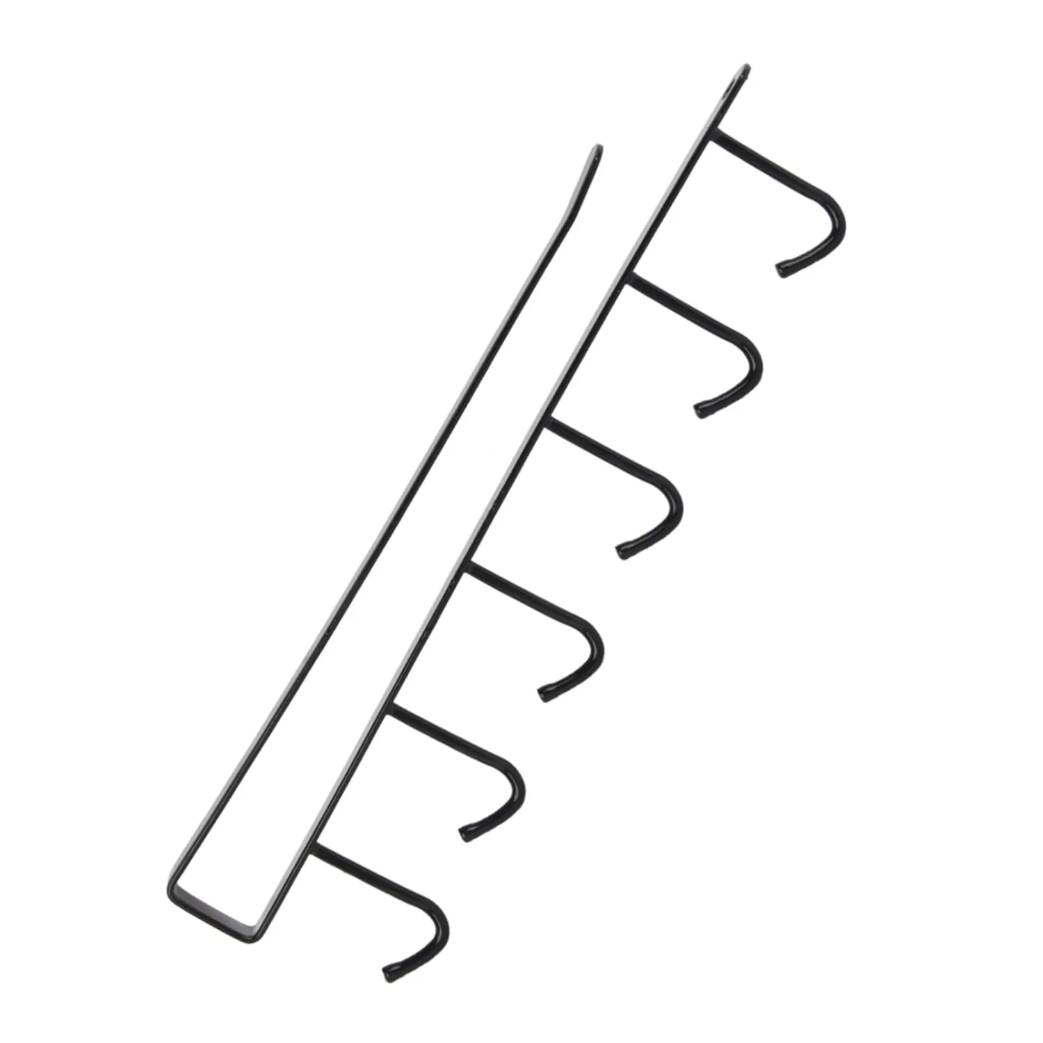 SPACESAVING Storage Rack Cupboard Shelf Hanging Hooks for Kitchen/Wardrobe, No Screws or Nails Needed (Black)