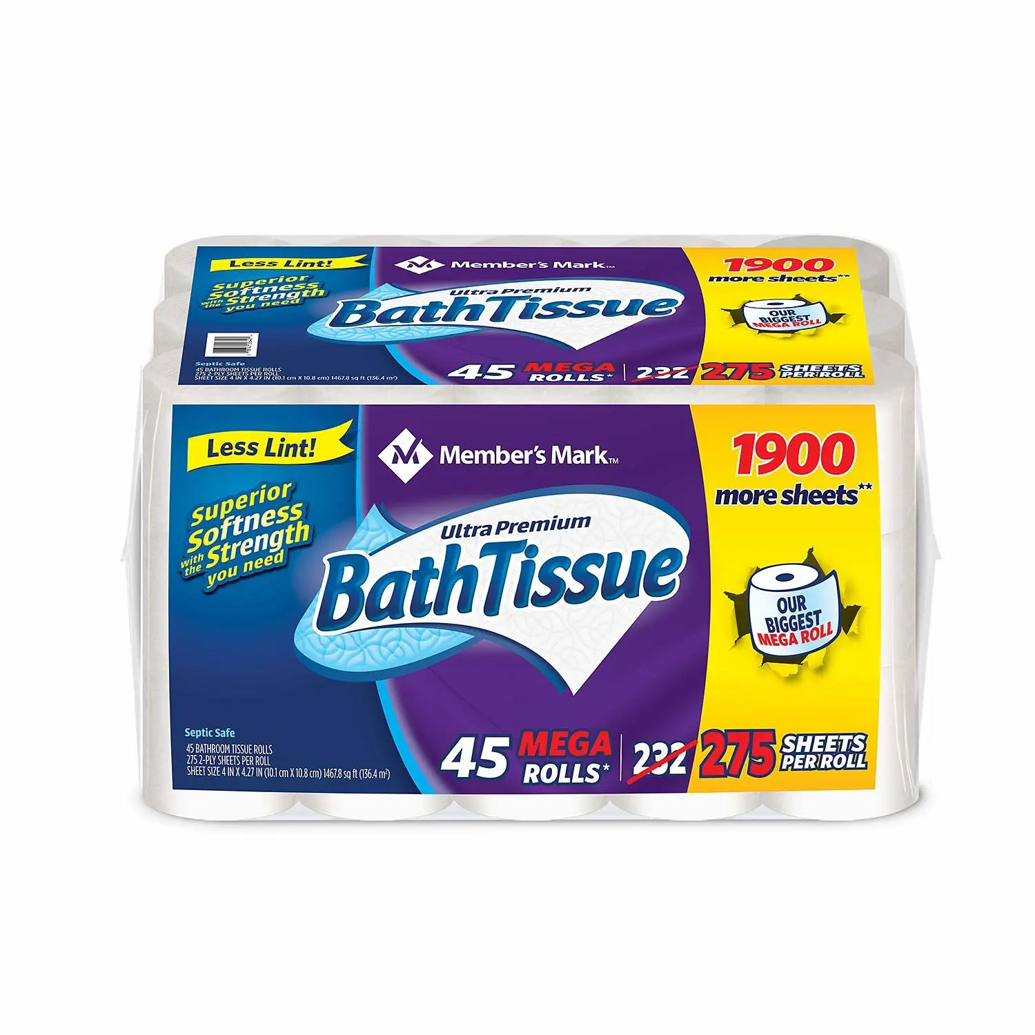 Product of Member's Mark Ultra Premium Bath Tissue, 2-Ply Large Roll (235 Sheets, 45 Rolls) - Toilet Paper [Bulk Savings]
