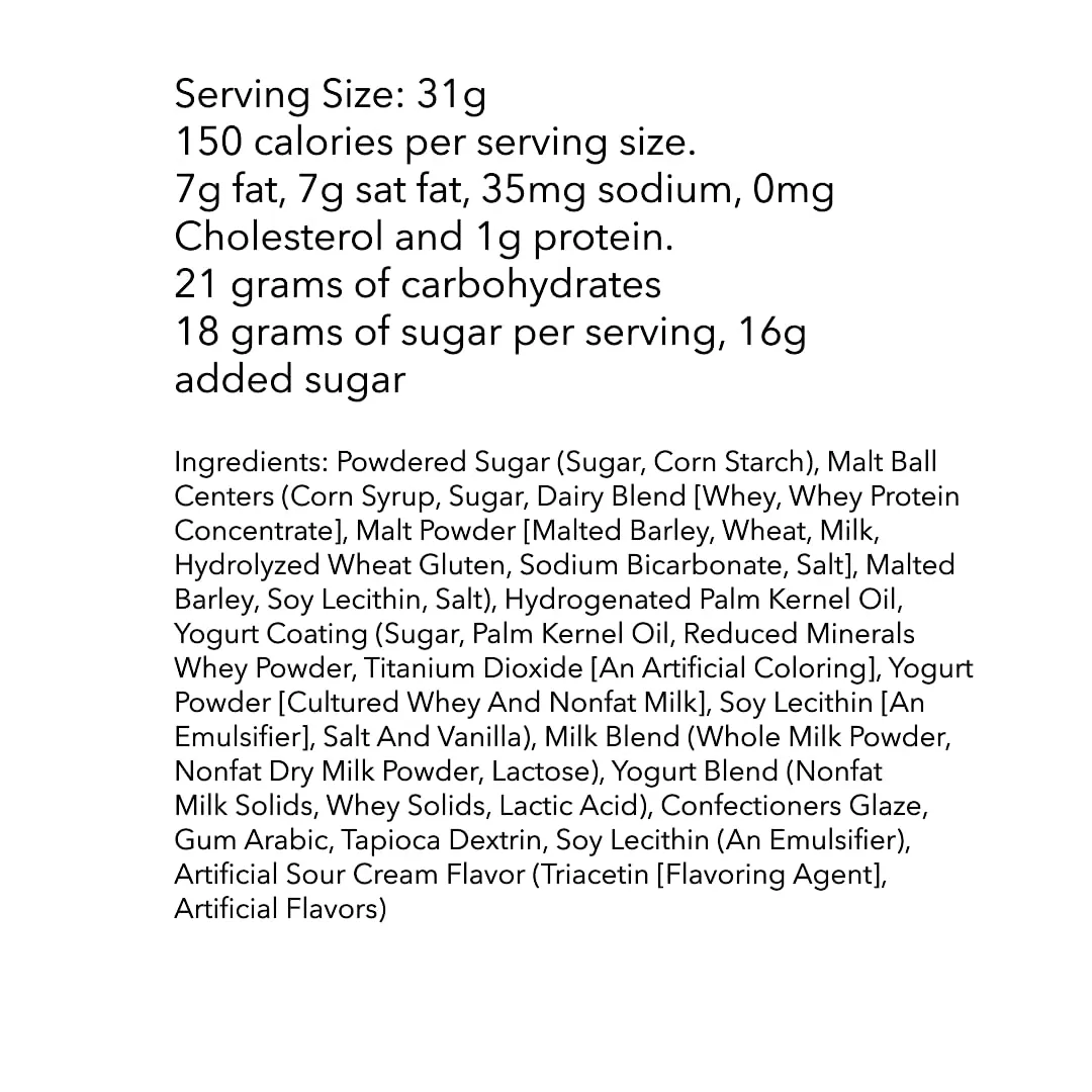 Yogurt Coated Malt Balls - 1 lb of Fresh Gourmet Sweet Creamy Chewy Covered Dipped Malt Balls
