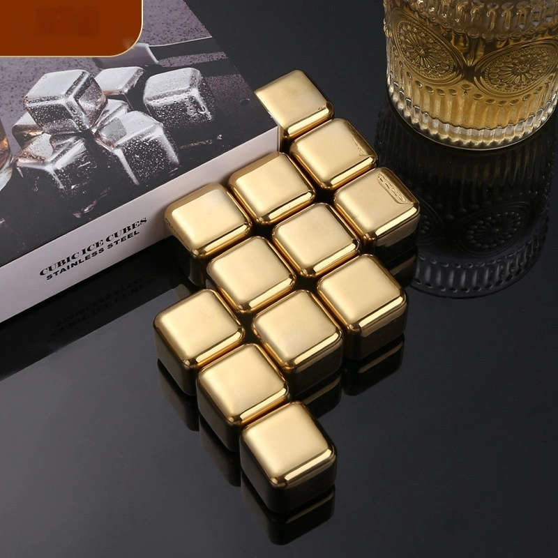 304 Stainless Steel Metal Ice Cube Box Suit Whiskey Whisky Stone