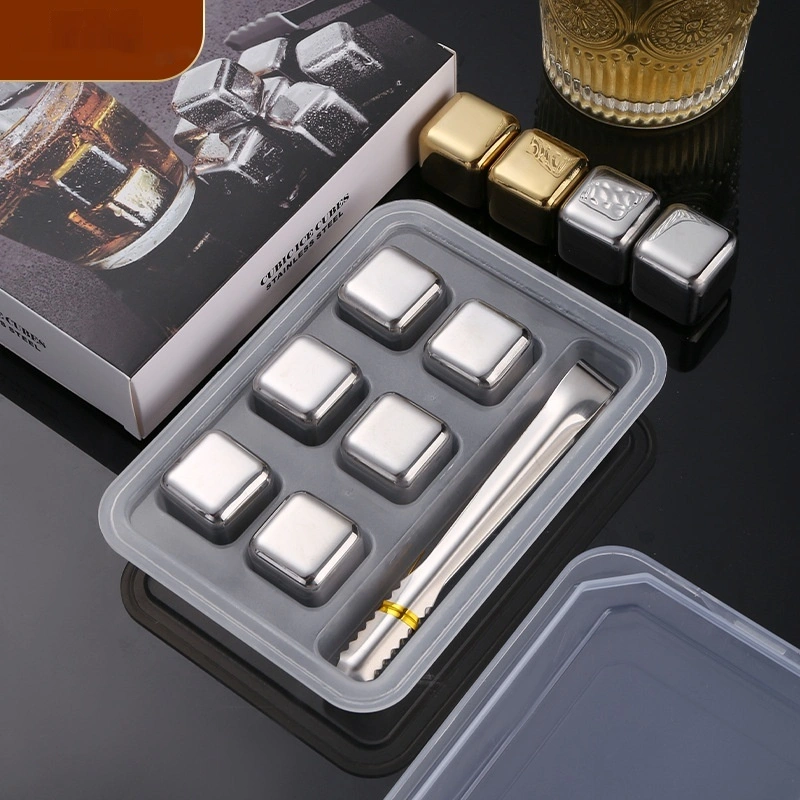 304 Stainless Steel Metal Ice Cube Box Suit Whiskey Whisky Stone