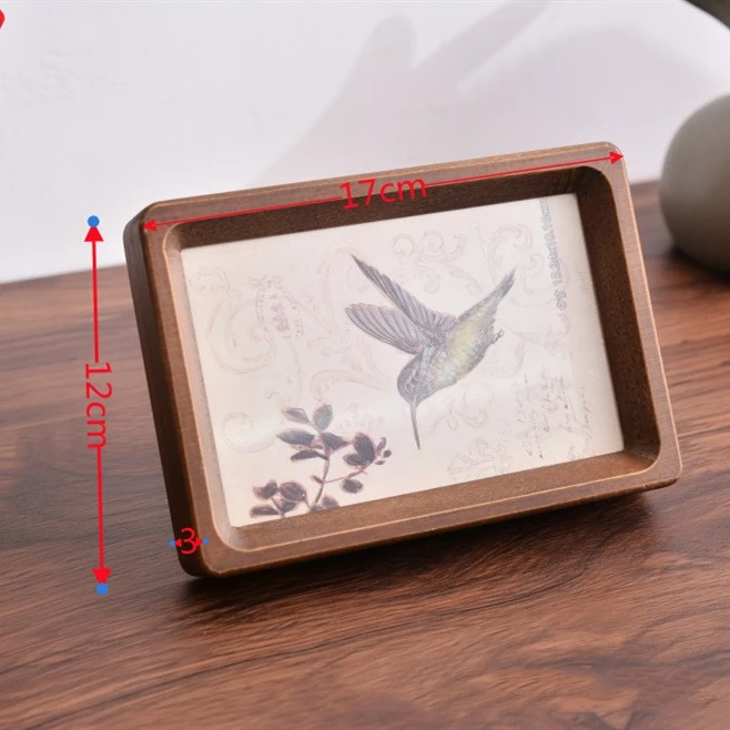 Black Walnut Color Round Picture Frame Household