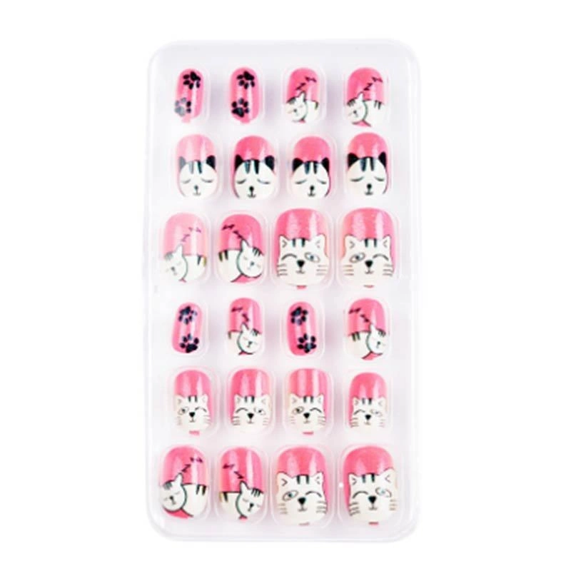 Wearable Children's Cartoon Manicure 24 Pieces Boxed