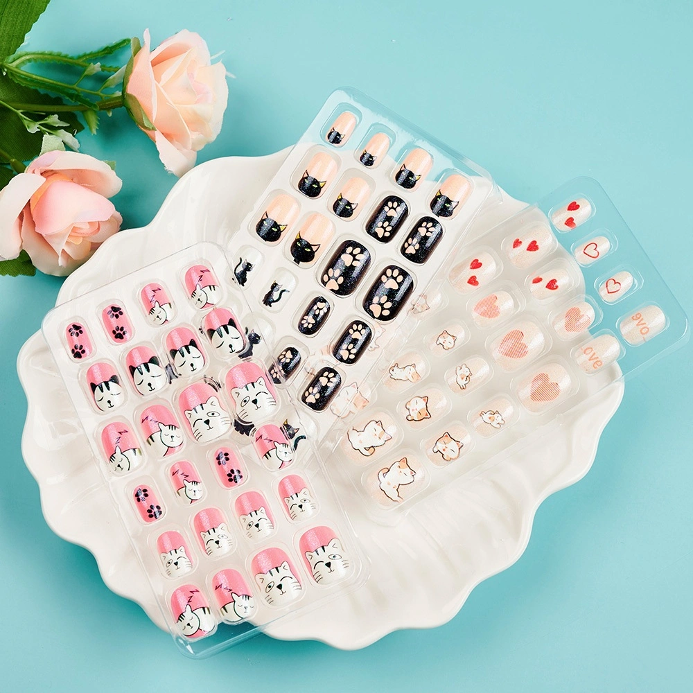 Wearable Children's Cartoon Manicure 24 Pieces Boxed
