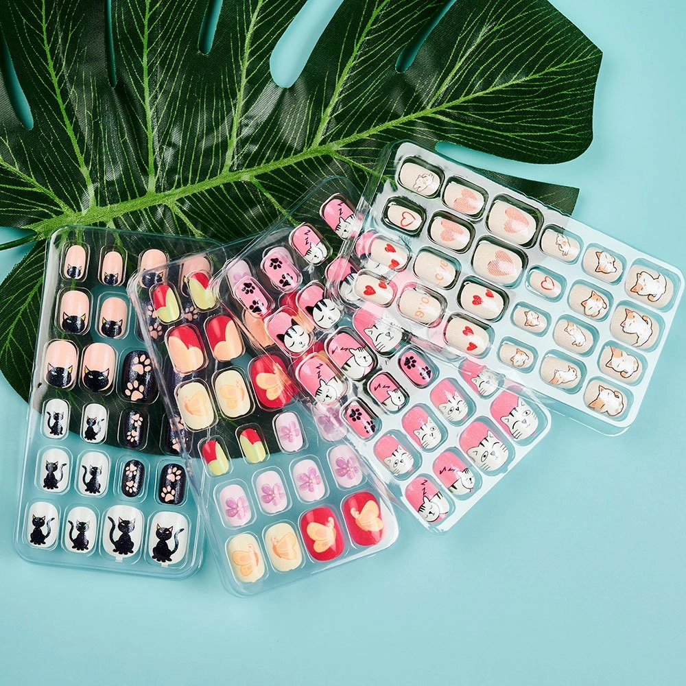 Wearable Children's Cartoon Manicure 24 Pieces Boxed