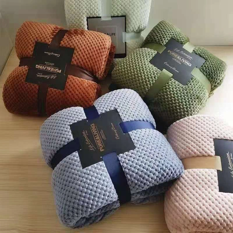 Nap Blanket Pineapple Plaid Coral Fleece Household