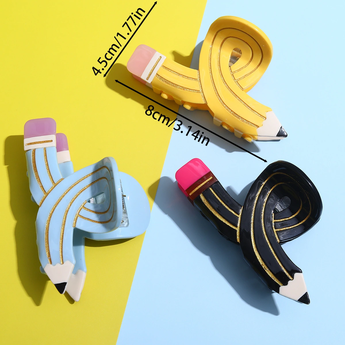 Pencil Twisted Versatile Personality Shark Clip Barrettes